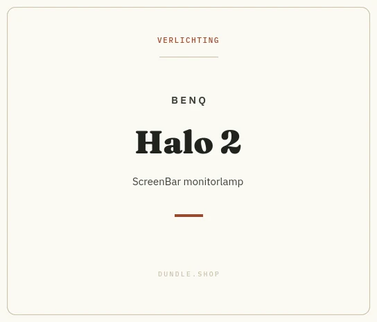 Merkkaart BenQ ScreenBar Halo 2 monitorlamp