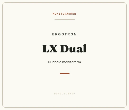 Merkkaart Ergotron LX Dual dubbele monitorarm