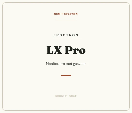Merkkaart Ergotron LX Pro monitorarm
