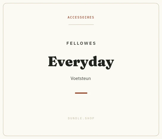 Merkkaart Fellowes Everyday voetsteun