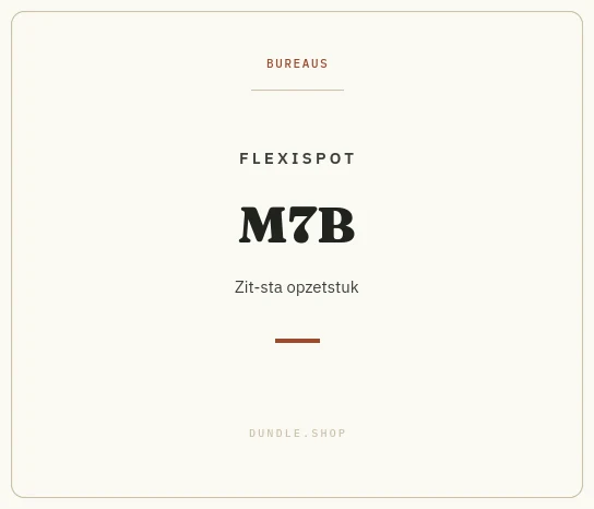 Merkkaart FlexiSpot M7B zit-sta opzetstuk