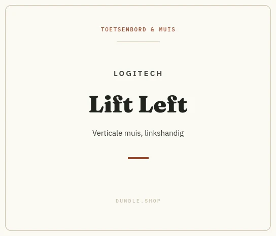 Merkkaart Logitech Lift Left verticale muis voor linkshandigen