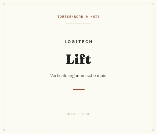Merkkaart Logitech Lift verticale muis