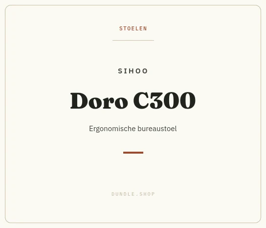 Merkkaart SIHOO Doro C300 bureaustoel