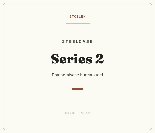 Merkkaart Steelcase Series 2 bureaustoel