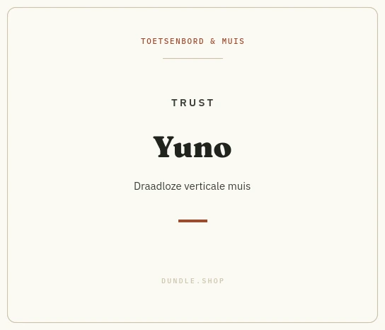 Merkkaart Trust Yuno verticale muis