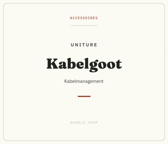 Merkkaart UNITURE kabelgoot